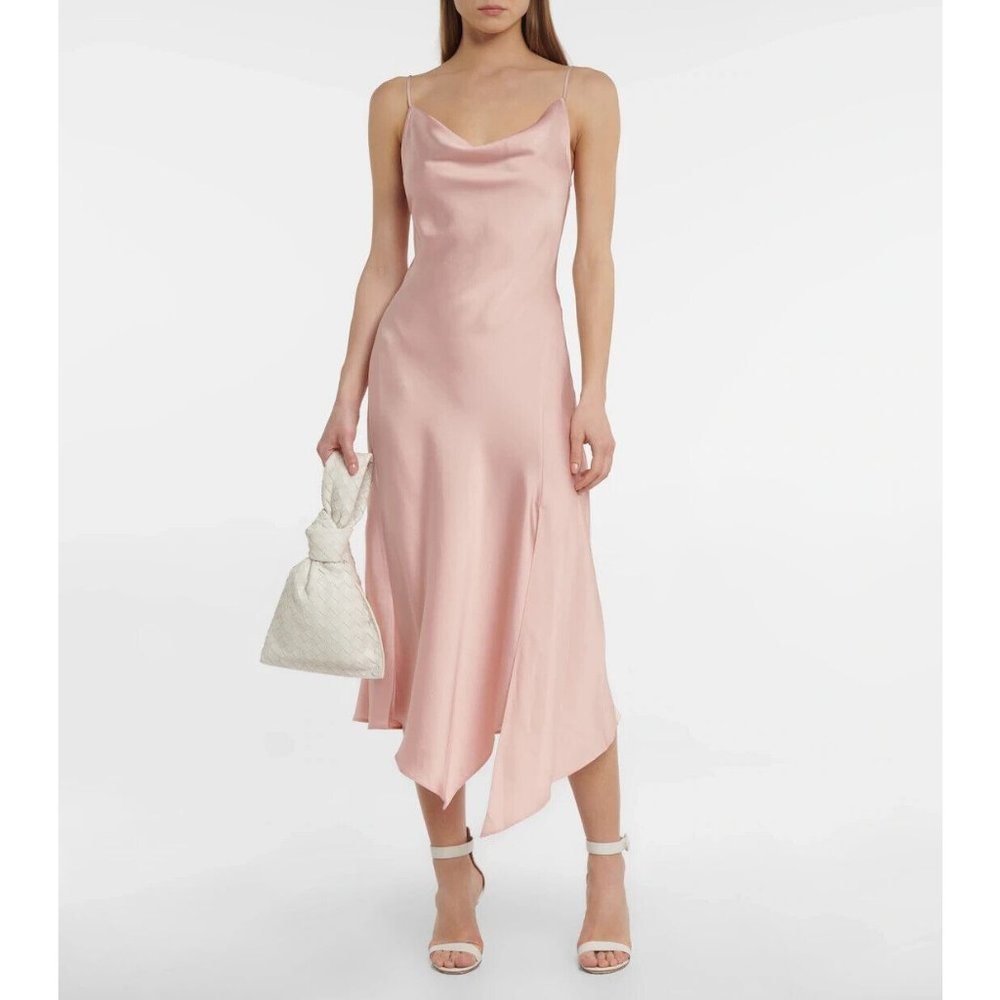 Jonathan SIMKHAI Nellie Slip Satin Midi Dress in Rose Quartz Size US 2 - Picture 8 of 12